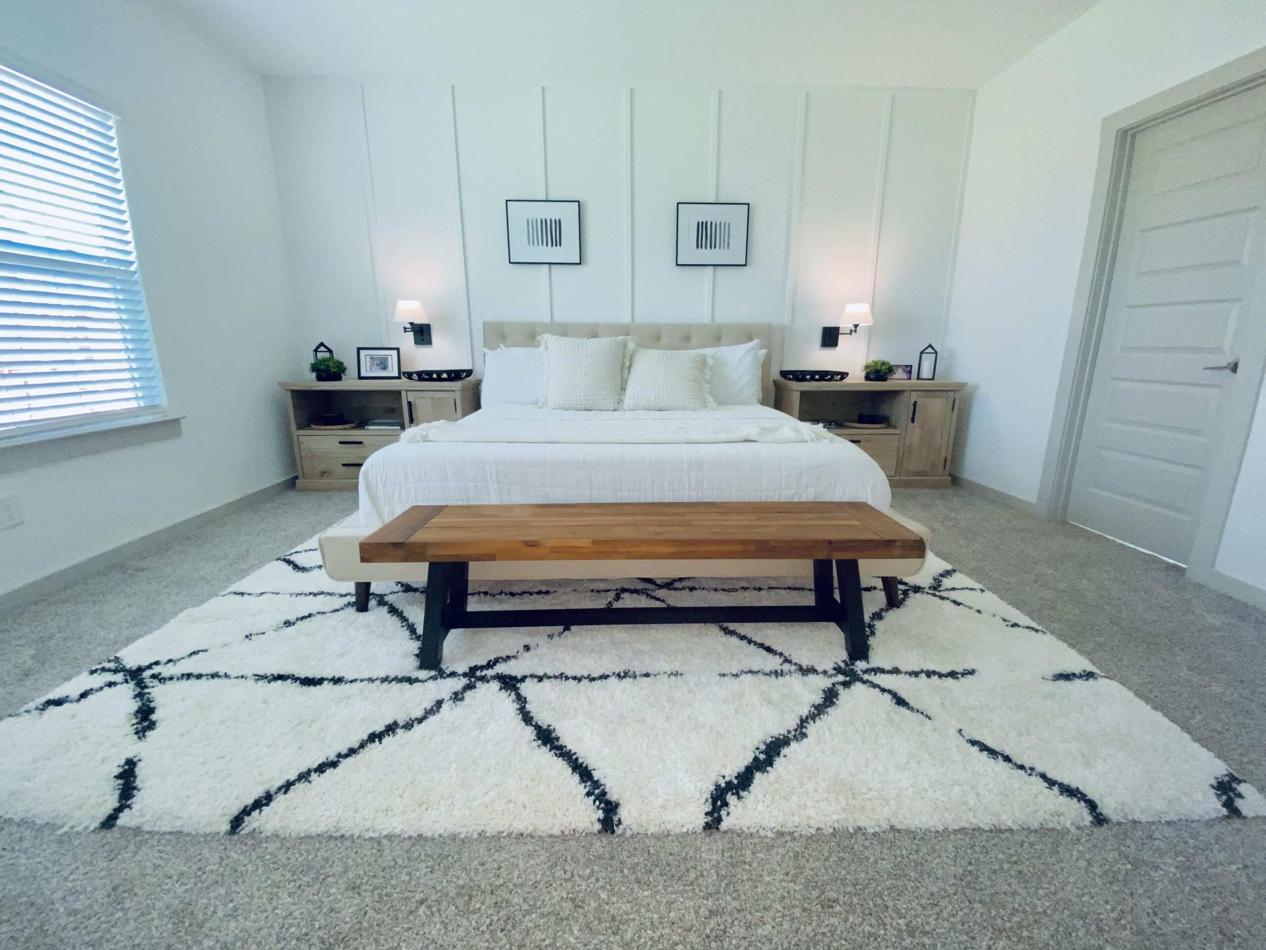 Completed bright bedroom remodel